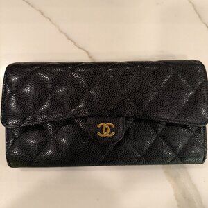 Chanel Caviar Quilted Long Flap Wallet